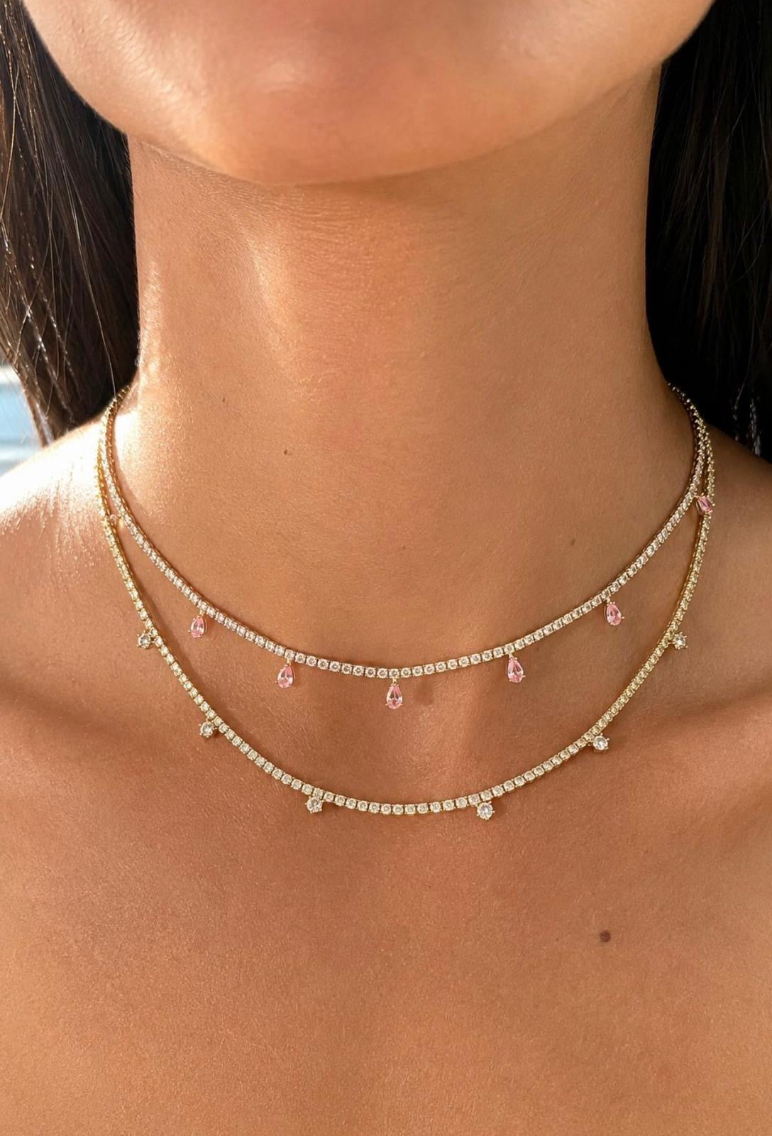 Blush drops Necklace